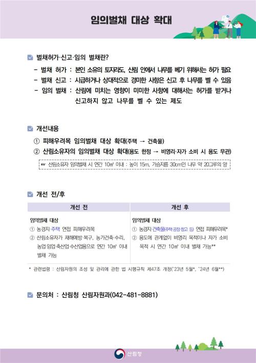 임의벌채 대상 확대