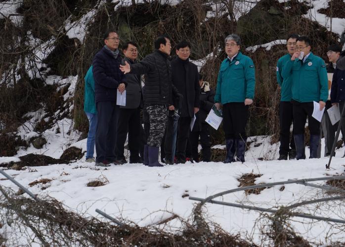 임상섭 산림청장, 전북 장수군 임산물 재배시설 대설피해 현장 점검